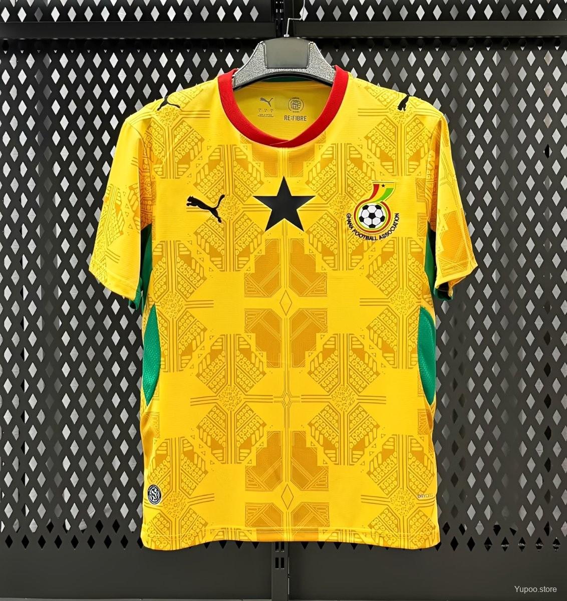 Camiseta de fútbol Ghana 2026 VISITANTE MANGA CORTA VERSION FAN